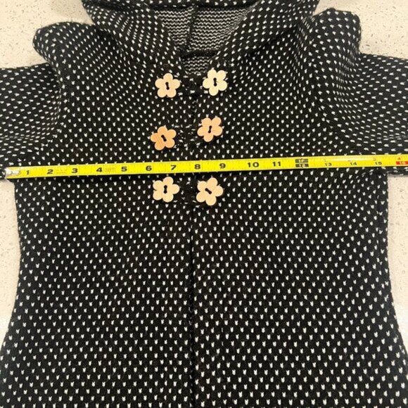 Handmade Pea Coat wWooden Flower Buttons Size XXS WMN12 Kids - Picture 6 of 9